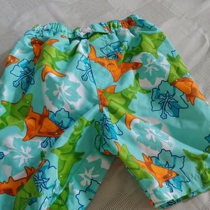 SHARK SWIM SUIT BOYS SIZE 6 BY BUNZ KIDS- LICENSED LINED PULLSTRING.Shark print